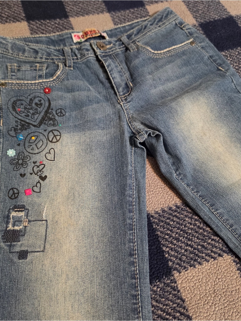 Y2k mcbling style flared jeans by squeeze